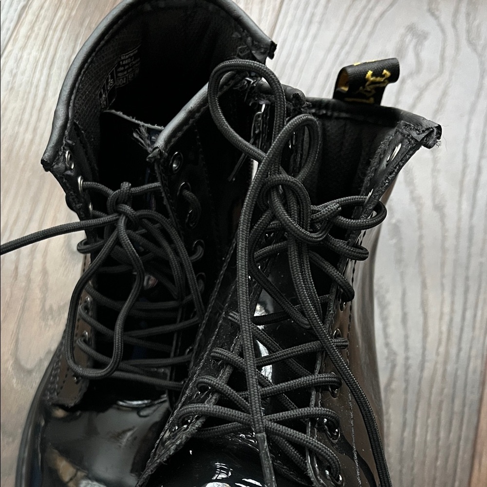Dr. Martens Shiny Black Lace-Up Boots - Picture 11 of 16